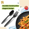 400 Count Black Plastic Silverware Heavy Duty - Black Plastic