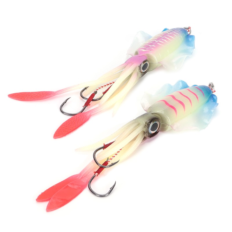 Fishing Squid Lure Octopus UV Luminous Squid Jigs with Hook