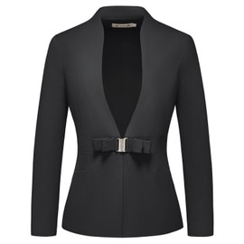 MODFUL Womens Business Dress Suit Set 2 Piece Pencil Skirt Lady Work Suit Blazer Dress Set (Black,Small)