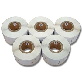 vhbw Set of 5 label rolls 12 mm x 24 mm (1000 labels) compatible with Seiko Smart Label Printer SLP 450, SLP 440 label printer