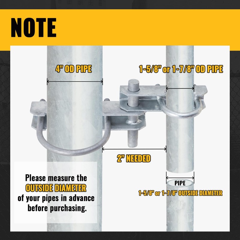 VIVIDA Chain Link Gate Hinge, 180 Degree Hinge for Chain