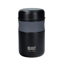 BUILT Food Flask, Vacuum Insulated Food Flask for Hot and Cold Foods, Double Wall Stainless Steel, 490ml, Black