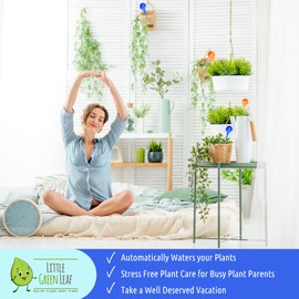 LGL Plant Watering Globes - Automatic Self Watering Globes. Decorative Self Watering Planter Inserts Made from Hand-Blown Durable Glass. Self Watering Spikes to Support Plant Health. 6 Pack, Medium.