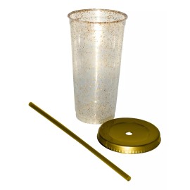Innova 5 Vasos Reusables Con Popote Glitter 24 Oz