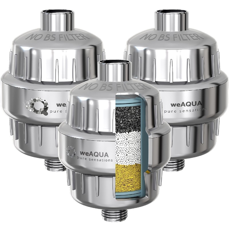 weAQUA Heavy Duty Shower Filter Jumbo 3 PACK – 99%
