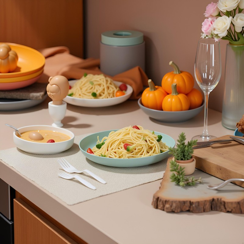 Luckore 10 inch Deep Dinner Plates Set of 8 Wheat