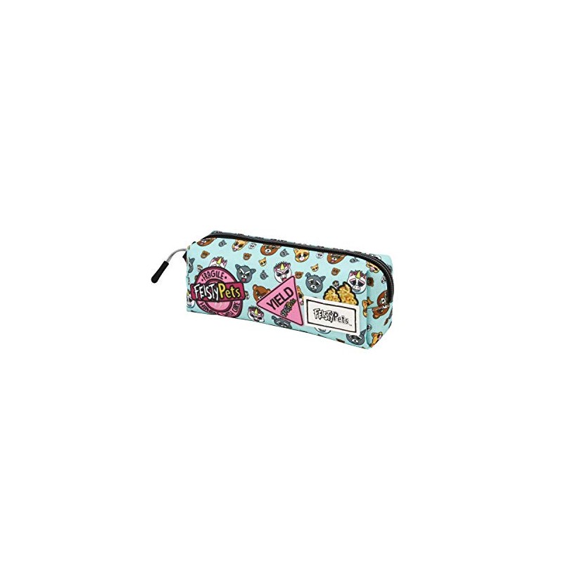 Feisty Pets Glenda Glitterpoop-Quadrat HS Pencil Case, Multi-Colour, multicoloured, Square