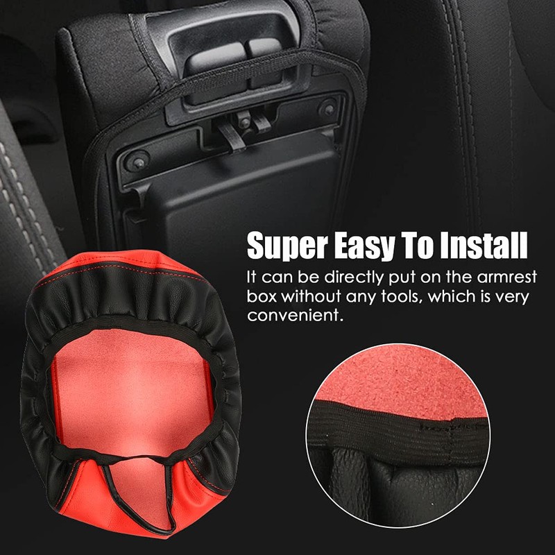 sportuli Center Console Cover Anti-Scratch Leather Armrest Cover Replace for
