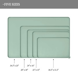 Reopet Waterproof Pet Feeding Mat with High Raised Edges, Heavier and Thicker Placemats for Cat Dog Water Bowl, BPA Free Silicone Feeding Mat, Dog Cat Feeding Mats for Food and Water Prevent Spill