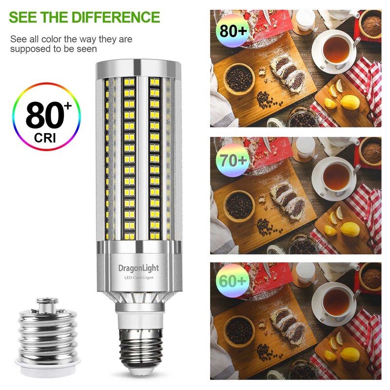 DragonLight 60W Corn LED Light Bulb Fanless (200 Watt Metal