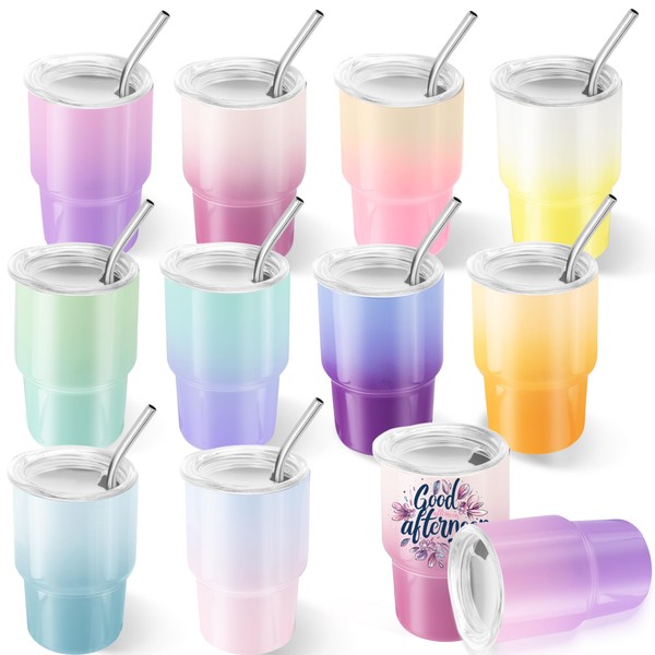 FOGWOWO 3 oz Gradient Color Sublimation Mini Tumbler Shot Glass