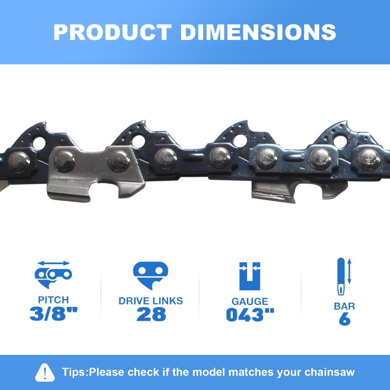 AAAQQ 6 inch Chainsaw Chain for KOBALT KMCS 1024A-03 1024B-03