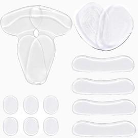 Chafing Prevention, Heel Pad, Anti-Slip, Blister Prevention, Size Adjustment, Anti-Slip, Prevents Pilling (1) Transparent)
