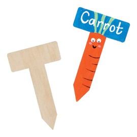 Baker Ross FE520 Wooden Herb & Vegetable Markers - Pack of 10, Wooden Crafts for Kids, Wooden Plant Markers, Plant Labels, Childrens Craft Kit