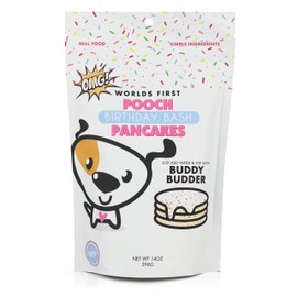 BUDDY BUDDER Birthday Bash Pooch Pancakes top w, Stack em' for Dog Birthdays w/Candle, 100% all natural, Healthy dog treats, No sugar or preservatives - Made in USA (14oz)