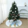 SIRIPHUM White Canvas Christmas Tree Skirt 48 Inch, Gold Glitter