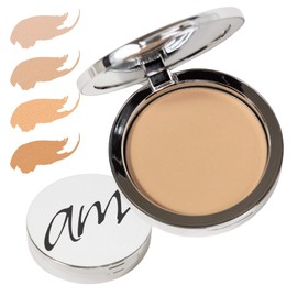 Advanced Mineral Makeup 4-in-1 Pressed Foundation Powder with Natural SPF, Concealer & Finishing for Medium to Full Coverage Foundation, Mineral-Based (Angelina, .35 oz)