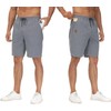 QPNGRP Men's Stretch Waist Casual Grey Shorts with 5 Pockets