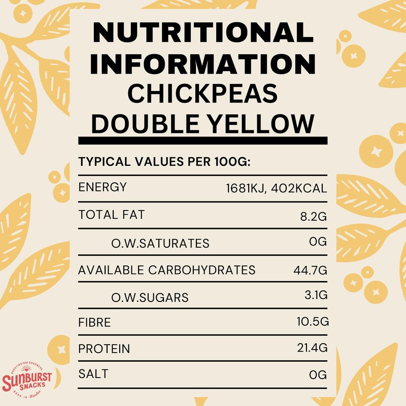 Sunburst Chickpeas Double Roasted (No Oil, No Salt) 500g
