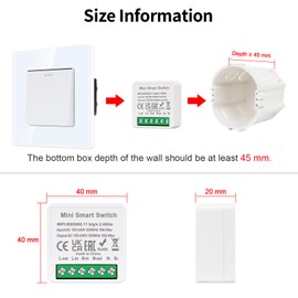 JIMEIDA 4 Pack Smart Lichtschalter Mini Module DIY,Smart Life Kompatibel mit Tuya App,Alexa und Google Home,Neutralleiter Erforderlich