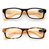 V.W.E. 2 Pairs of Wood Grain Printed Temple Arm Reading