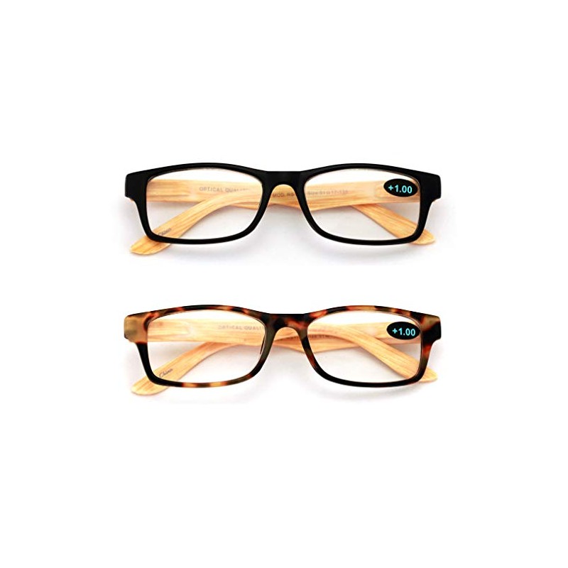 V.W.E. 2 Pairs of Wood Grain Printed Temple Arm Reading