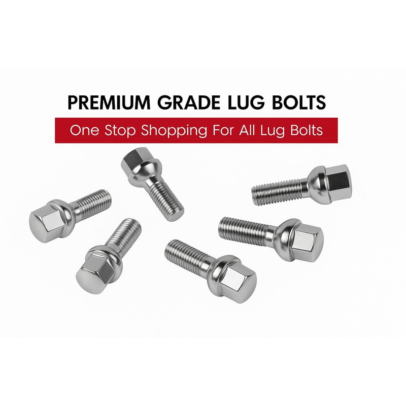 20 Pcs Lug Bolts Ball Seat 14x1.5 Thread 51mm Shank