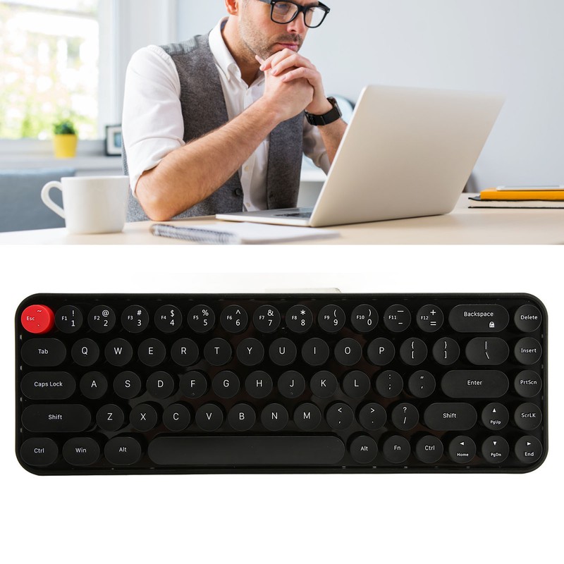 Wireless Keyboard Mouse Combo Mini Portable Retro Silent 2.4G Wireless