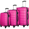 Merax 3 Piece Lightweight Hard Shell Travel Suitcase with 4