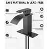 Midanya Bathroom Faucet with Waterfall Spout, Single Hole or 3-Hole