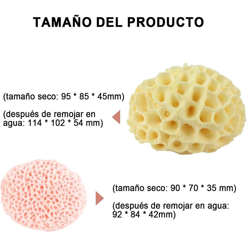 Esponjas de Baño Naturales Panal de Abeja QICHEN 3 Pcs