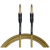 Cascha Professional Line Guitar Cable, Straight, Tweed Natural, 3 m