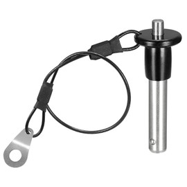 TA-VIGOR Ball Locking Pins, 8mm Dia 25mm Length 304 Stainless Steel Push-Button Quick Release Pin with Lanyard Cable