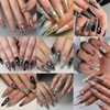 Puzxo 8 Bögen Gothic Nagelsticker, Punk Gürtel Nagelabziehbilder, 3D Selbstklebend