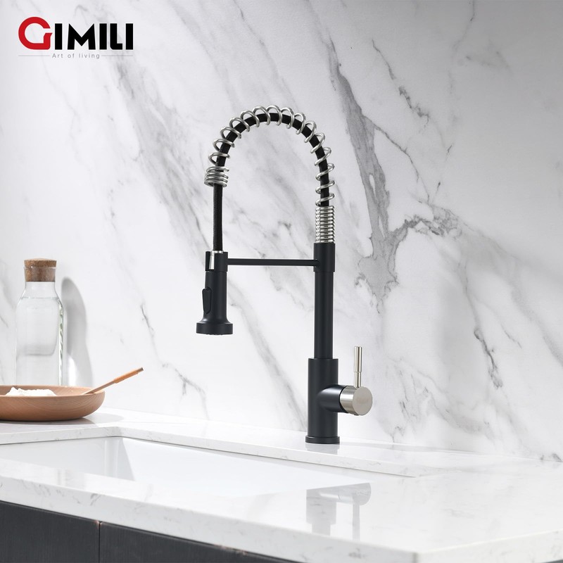 GIMILI Kitchen Faucet with Pull Down Sprayer Single Hole Stainless