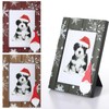 Qunclay 3 Pcs Christmas Picture Frame Winter Snowflakes Wood Picture