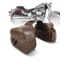 NICECNC Motorcycle Brown Leather SaddleBags Panniers For Honda Shadow VLX1300