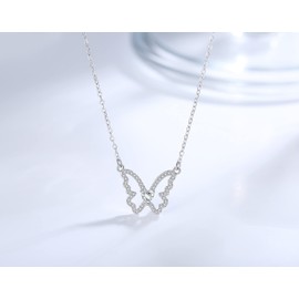 11th Birthday Gifts for Girls, 925 Sterling Silver Cubic Zirconia Butterfly Necklace, 2012 Birthday Gift Ideas, 11-Year-Old Jewellery Gifts for Girls