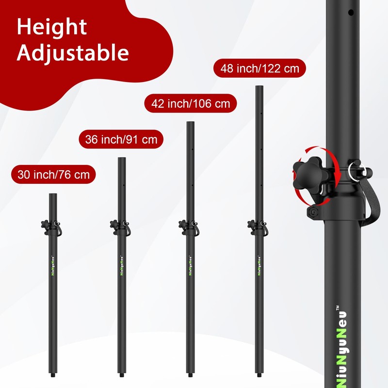 NiuNyuNeu Set of 2 Speaker Poles for Subwoofer 30"-48" Height