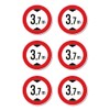 Sticker: Diameter 50 mm, Pack of 6 - Maximum Head/Prohibition