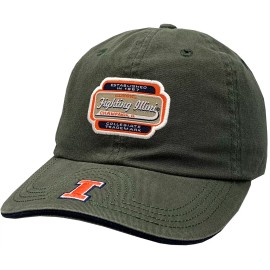 American Needle Illinois Fighting Illini Hat with Woven Label Flam Bam Adjustable Hook & Loop
