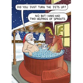 Paperlink Humorous Christmas Greeting Card - Did You Turn The Jets Up? - From The Santa & Co Range - Funny Joke Card - Suitable For Him / Her, Multicoloured, 130 x 180 mm
