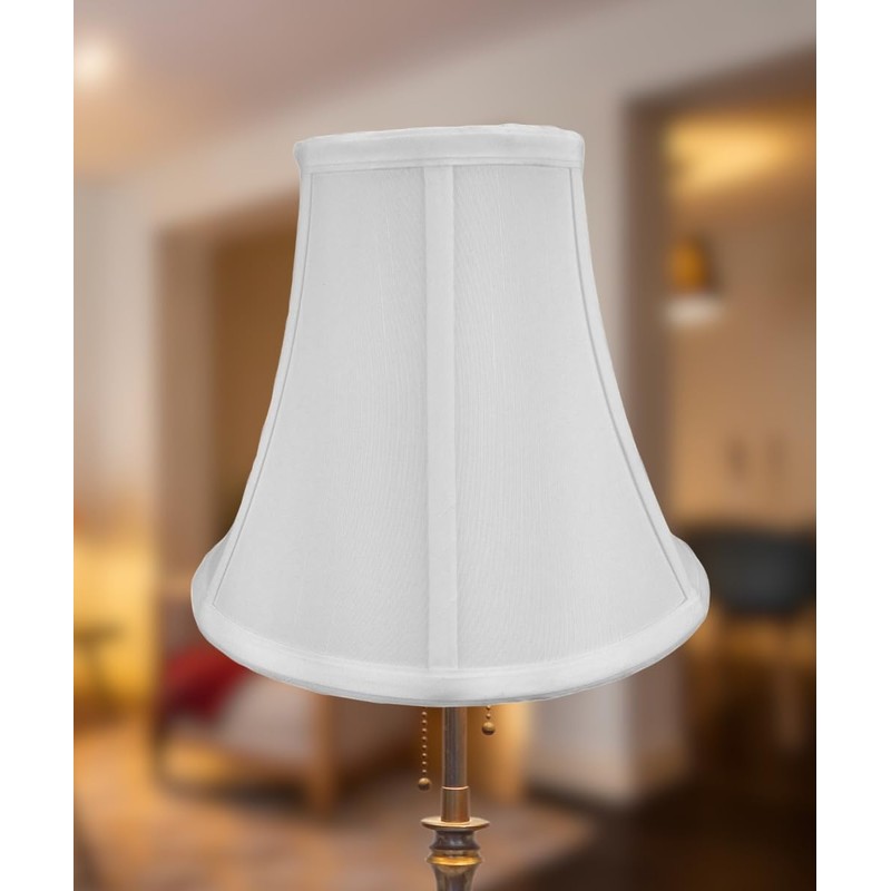 5x10x8 White Bell Shantung Lampshade - Perfect for small table