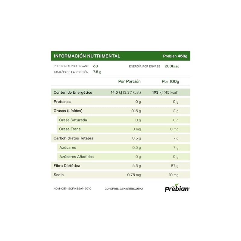 Prebian, Prebióticos, Alimenta tus Probióticos, Fortalece la Microbiota intestinal, Favorece