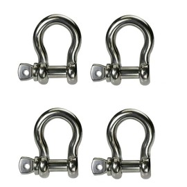 JY-MARINE Stainless Steel 316 Shackle 5/16 Bow Shackle Marine Grade Over Size Pin Heavy Duty Shackle Load Clamp for Chains Wire Rope Lifting Paracord Outdoor Camping Survival Rope Bracelets,4Pcs