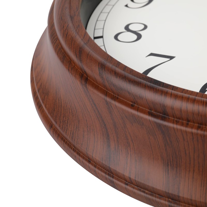 Wall Clock 12 Inch/30CM Retro Silent Non-Ticking Simulated Wooden Wall