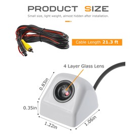 Flaconi Car Reversing Camera, Rear View Camera for Car, Car Reversing Camera, HD 960 x 720 Rear View Camera, Car, Reversing Camera, Motorhome, Suitable for Cars, SUVs and Trucks (White)