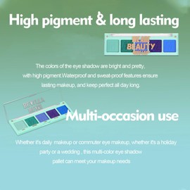 Blue Eyeshadow Palette, 5 Colour Matte Glitter Eyeshadows Long Lasting Highly Pigmented Blue Green Purple Eye Shadow for Festival, Cool Girl Matte Make-Up Palettes Eye Shadow Pallets Gift for Women