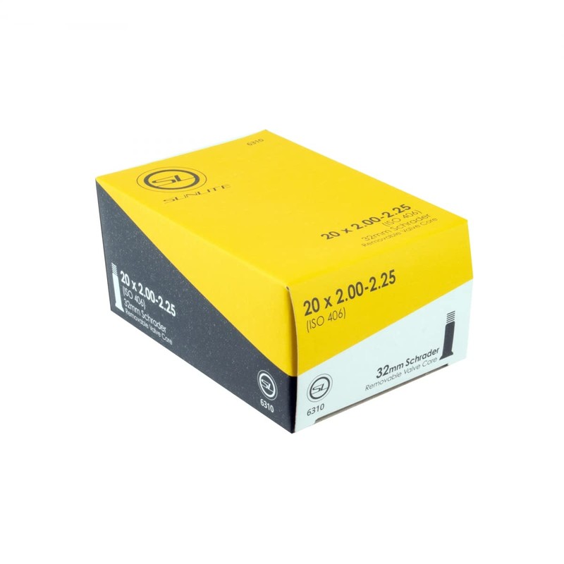Sunlite Schrader Valve Bicycle Tubes, 20 x 2.00-2.25" / 32mm