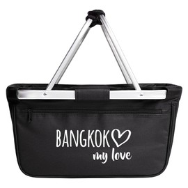Huuraa Einkaufskorb Bangkok my love Geschenk 20 Liter Black Bangkok Geschenkidee